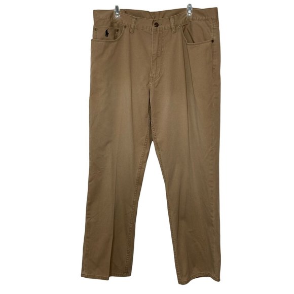 Polo by Ralph Lauren Khaki Flat Front Pants 38X30 - Picture 1 of 11